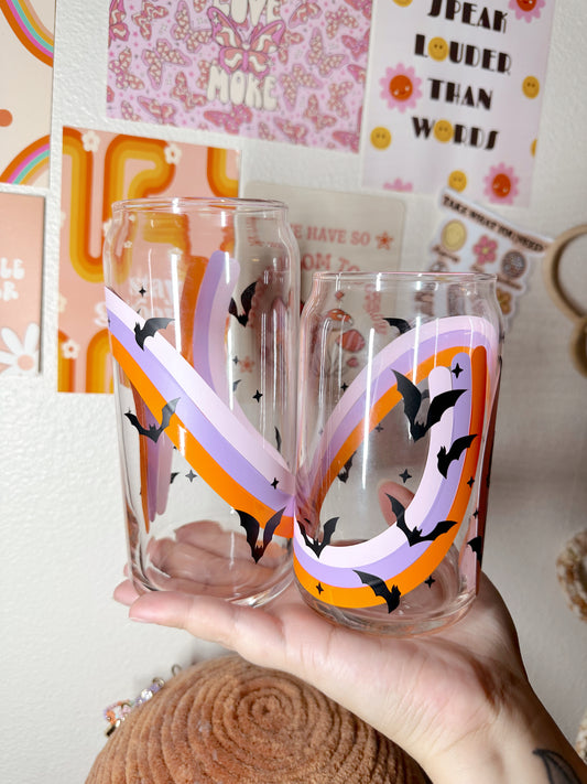 Wavy Bats Glass Cup