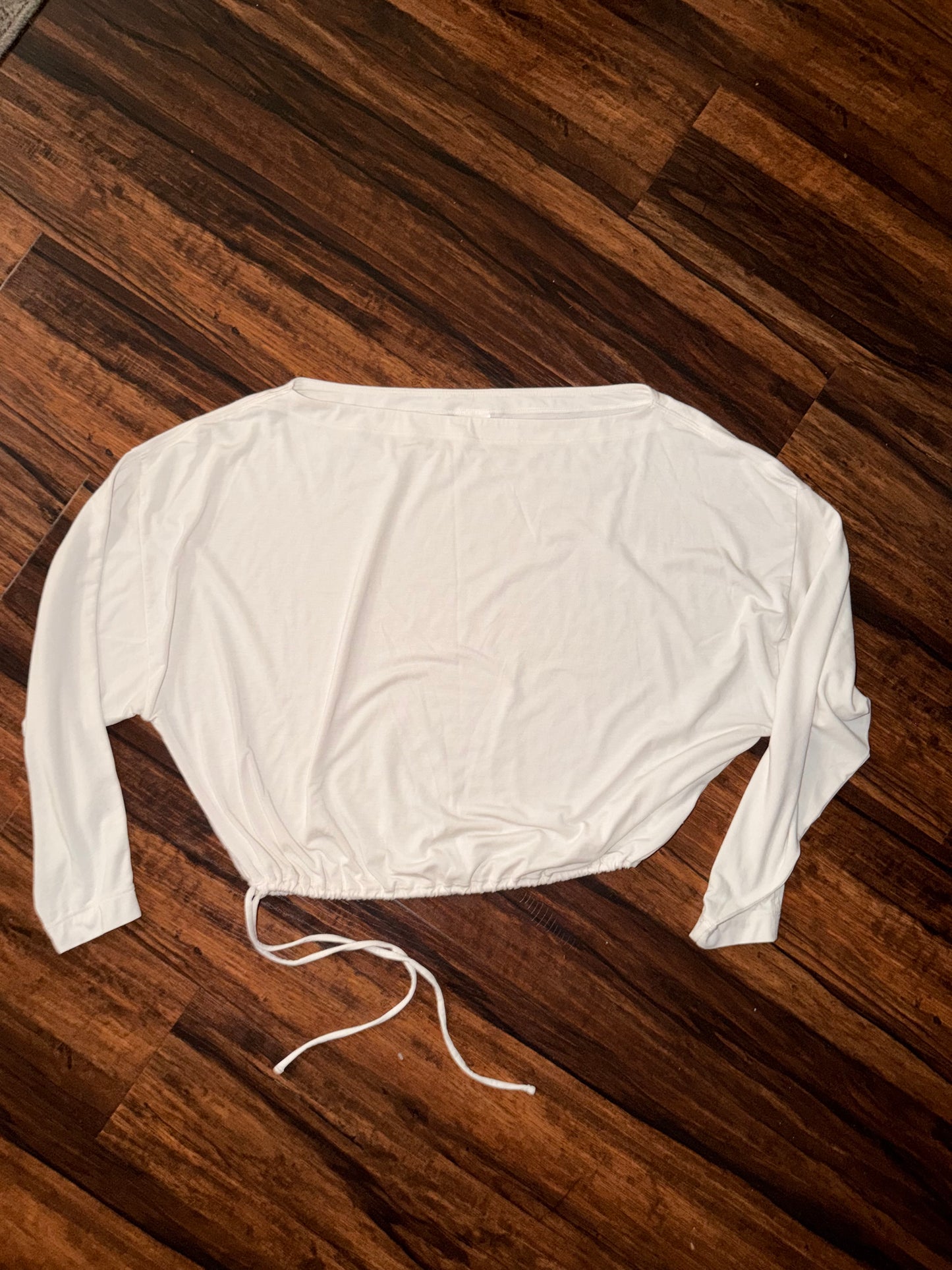 Small Athleta Creamy Wider Collar Top w/ Tie band