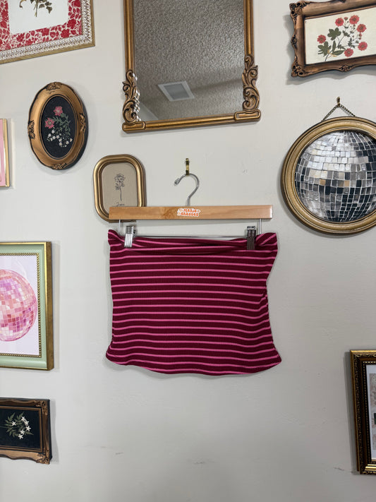 XL NWT Burgundy/Pink Tube Top