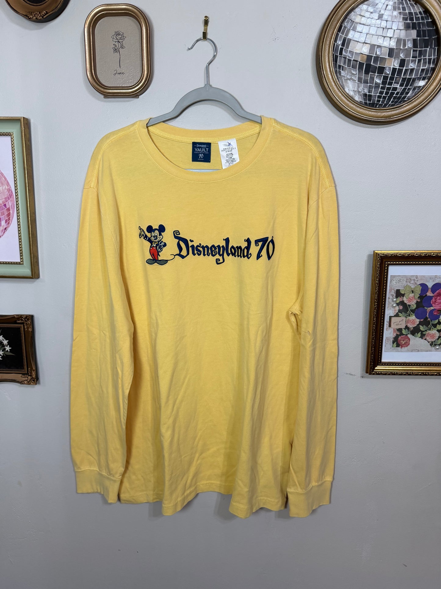 Large NWOT Disneyland 70s Embroidered Long Sleeve