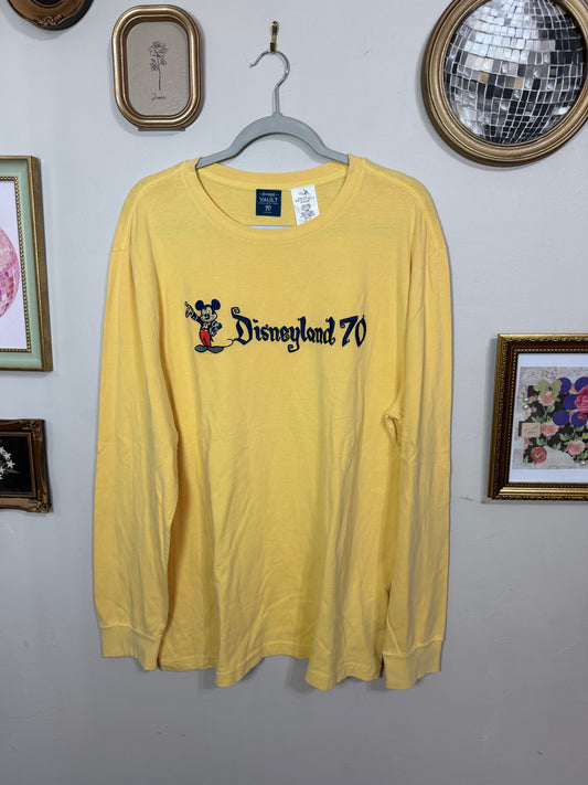 Large NWOT Disneyland 70s Embroidered Long Sleeve