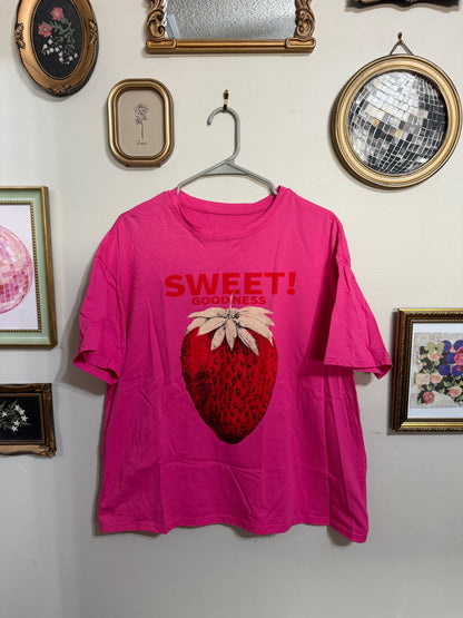 Large Pink Strawberry Goodness Graphic Tee