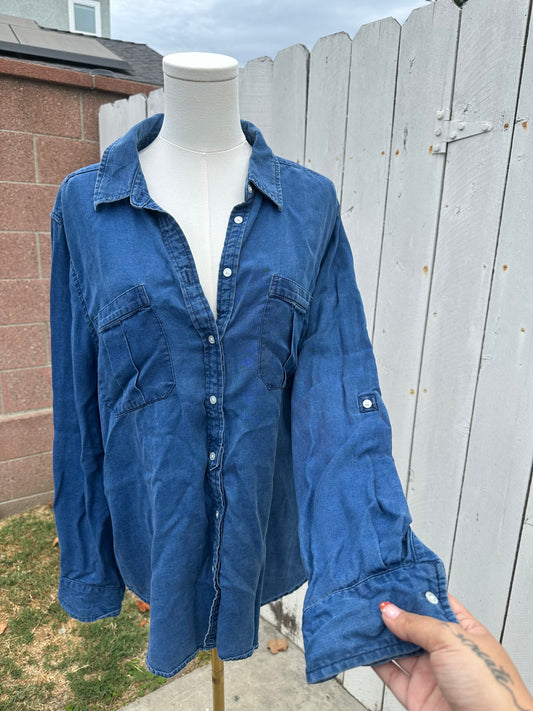XL Denim Button Up Top
