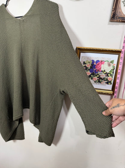 OS (S-XL) Green Knit Cardigan