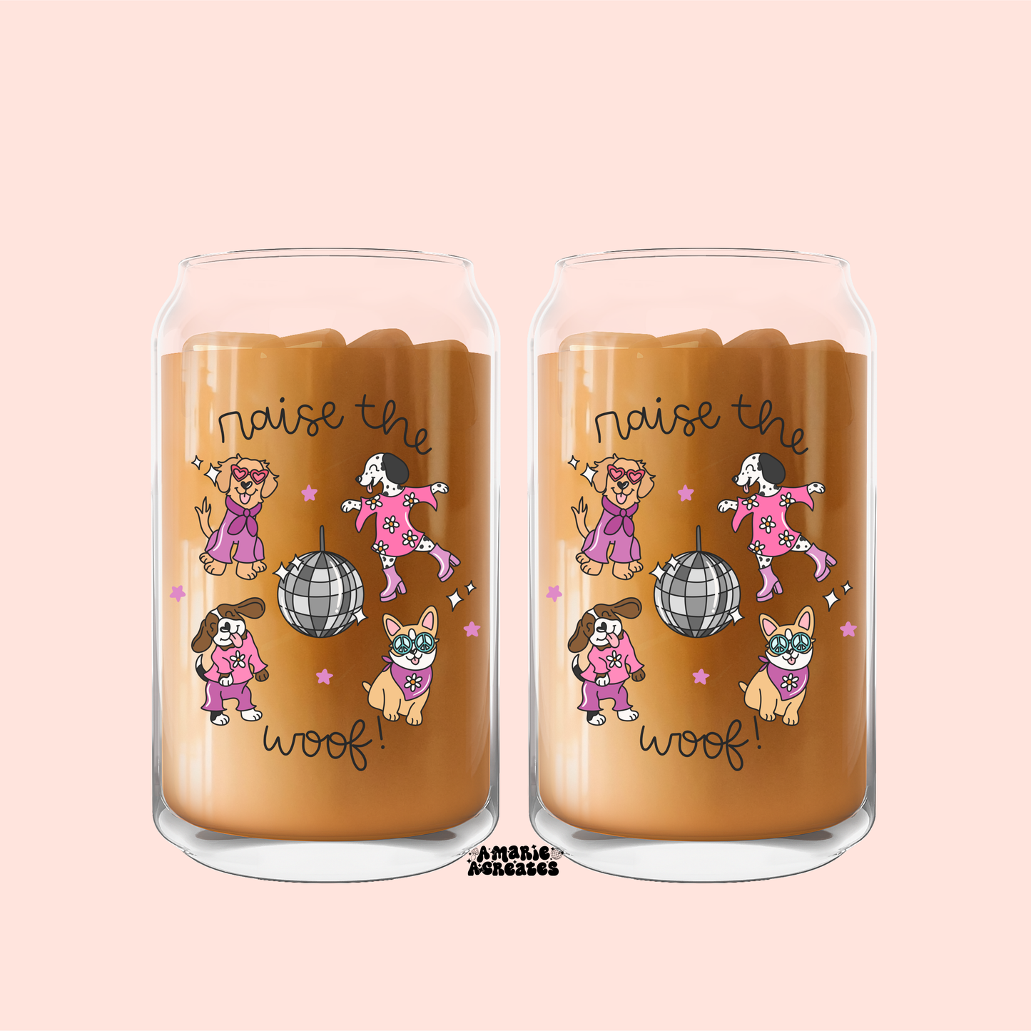 Raise The Woof! Disco Glass Cup