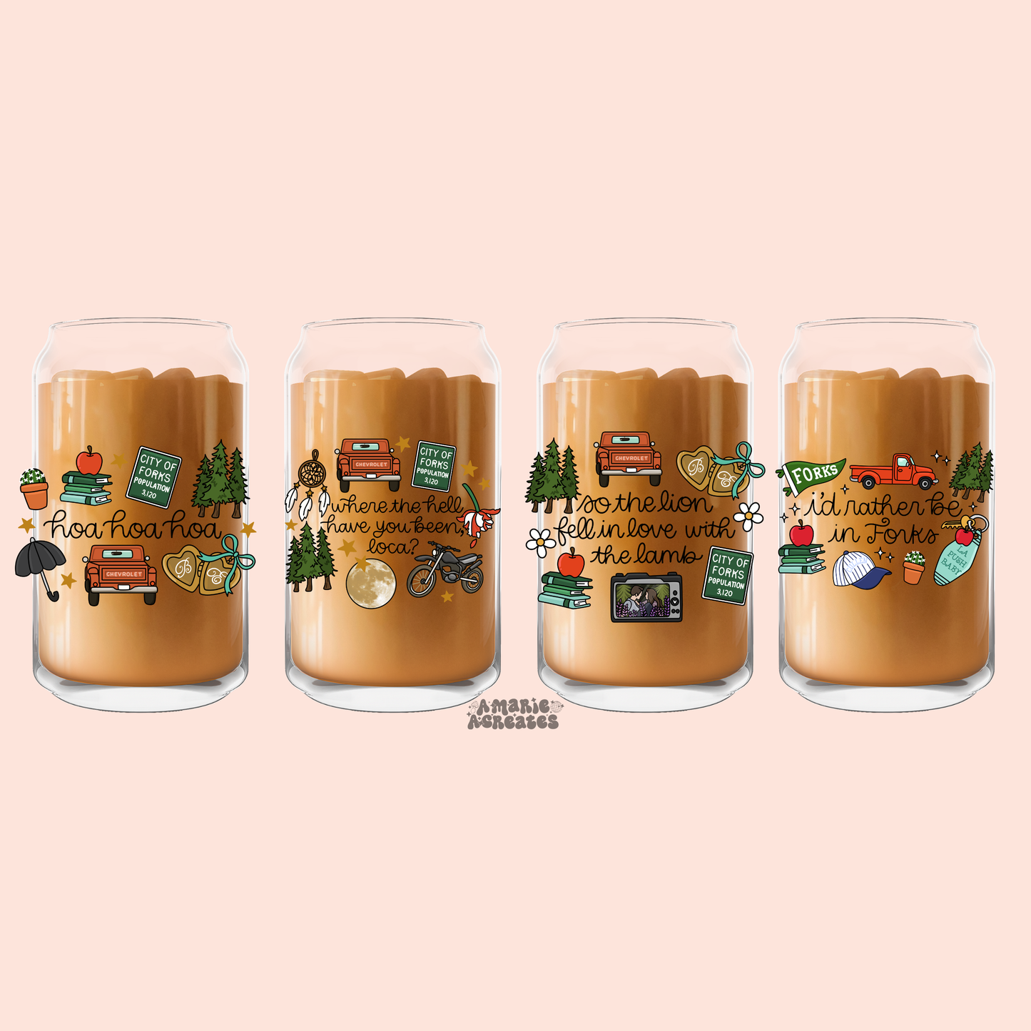 Twilight Decals Glass Cup