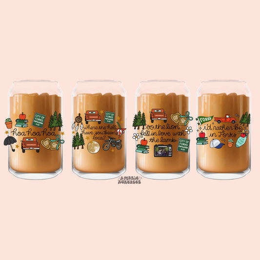 Twilight Decals Glass Cup