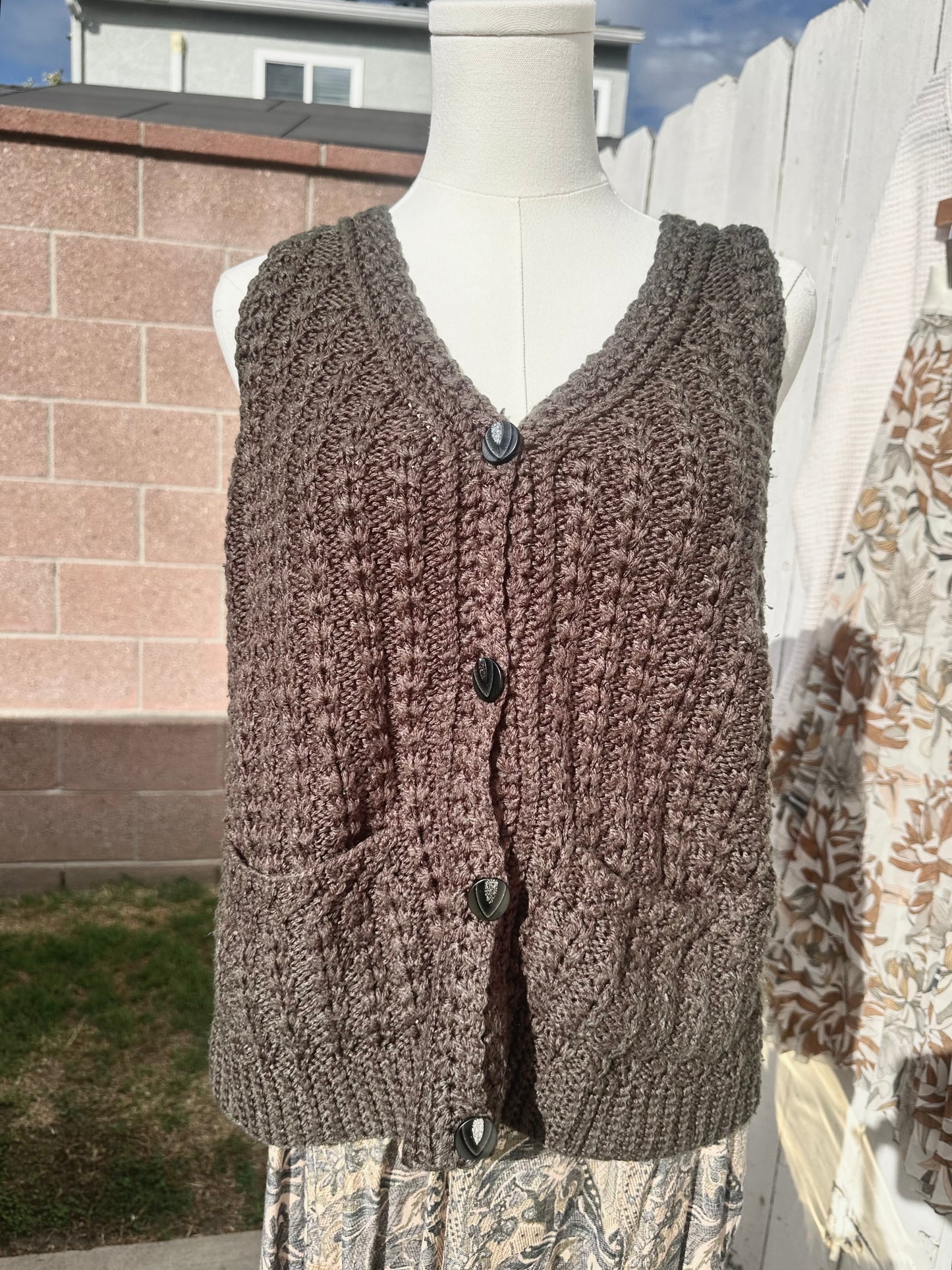 Large Green Knit Vest