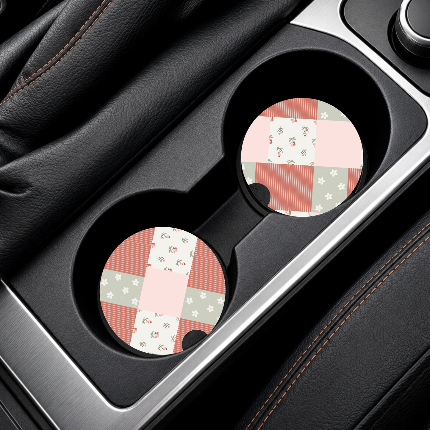 Earthy Patchwork Car Coaster