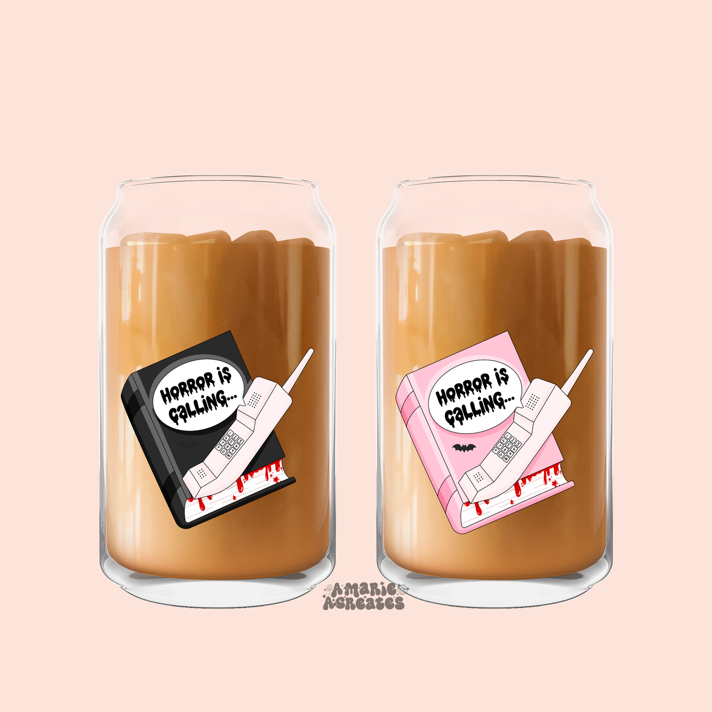 Horror Is Calling Glass Cup