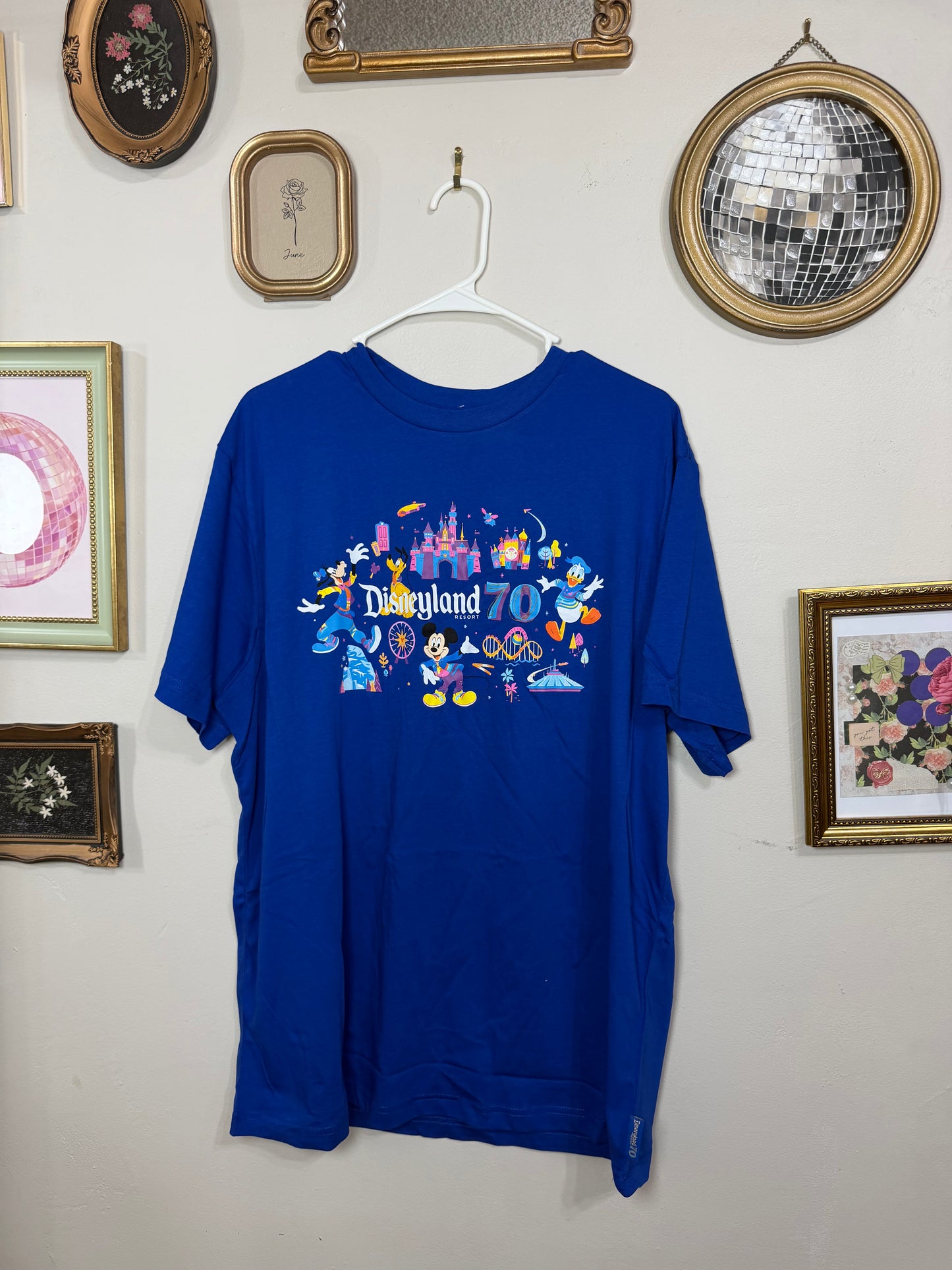 NWT Disneyland 70th Blue Graphic Tee