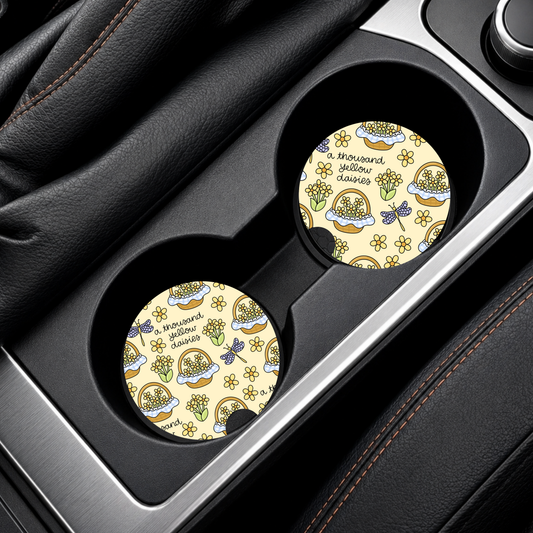A Thousand Yellow Daisies Car Coaster