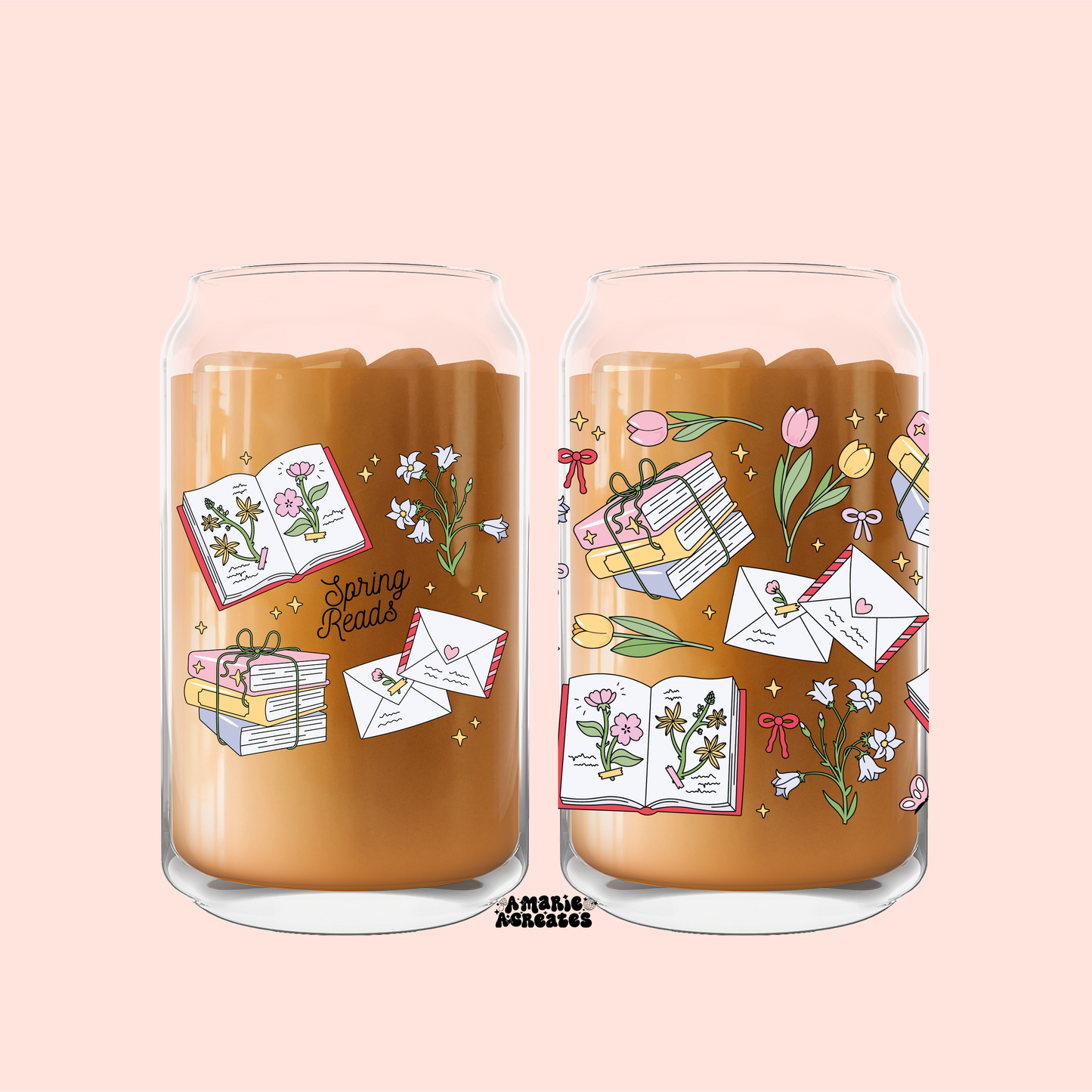 Spring Reads Glass Cup