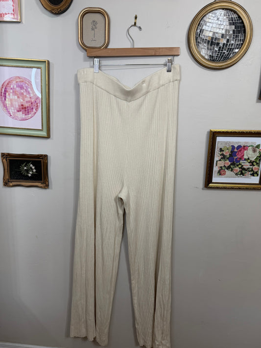 XL Cream Ribbed Pants