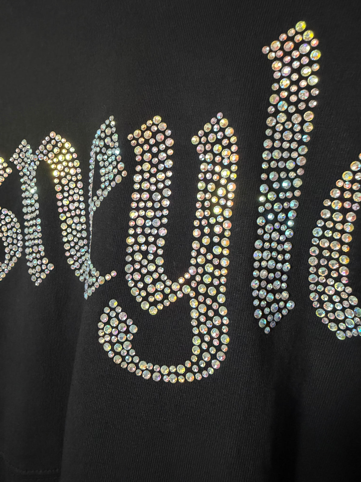 Medium NWT Oversized Bedazzled Black Disney Spirit Jersey