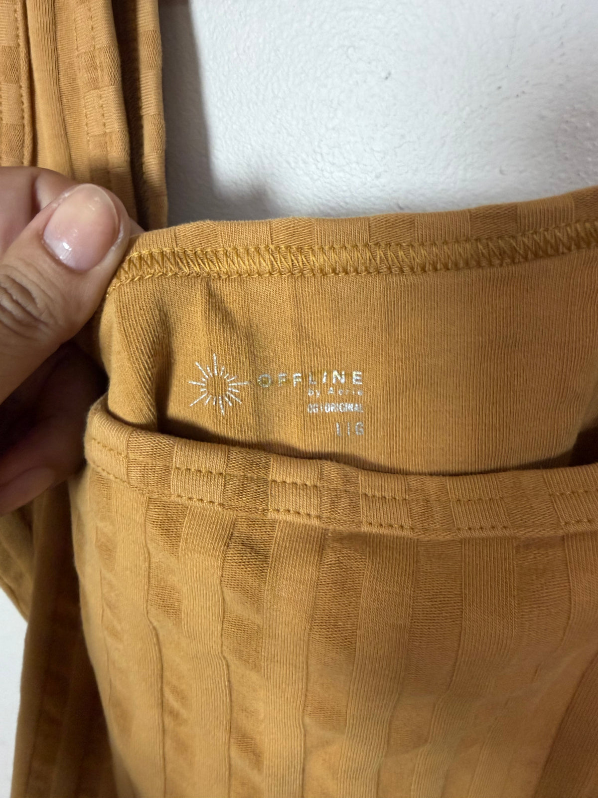 Large Mustard Ribbed Cropped Tank