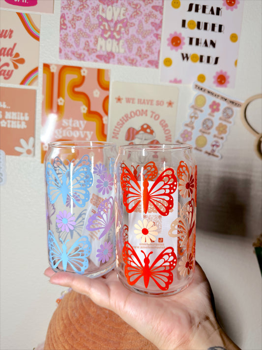 Butterfly Core Glass Cup