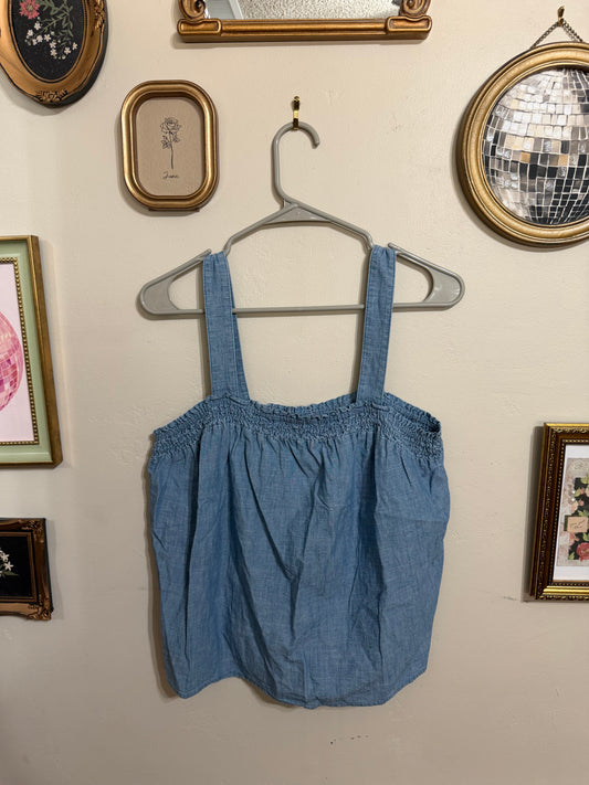 Medium Blue Chambray Tank Top