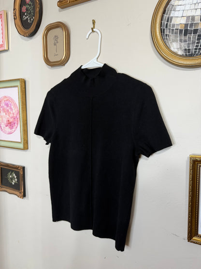 Small Black Mock Neck Top