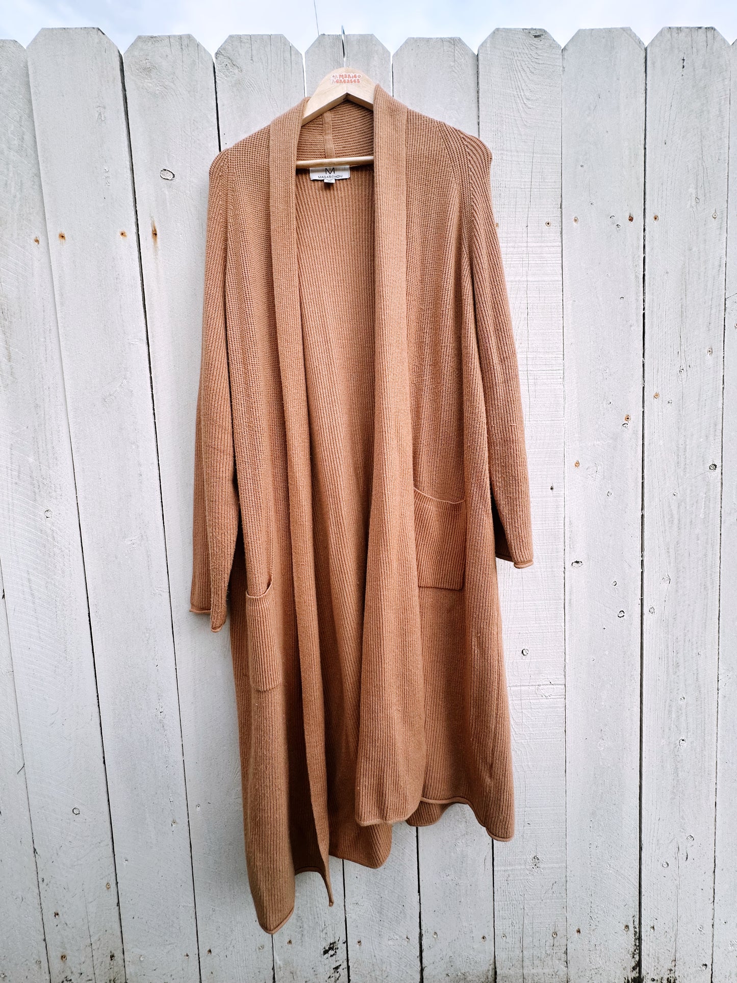 XL-1x Tan Long Cardigan
