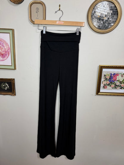 XS NWT Black Foldover Lounge Flare Pants