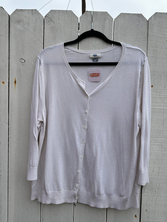 XL/XXL White Lightweight Cardigan