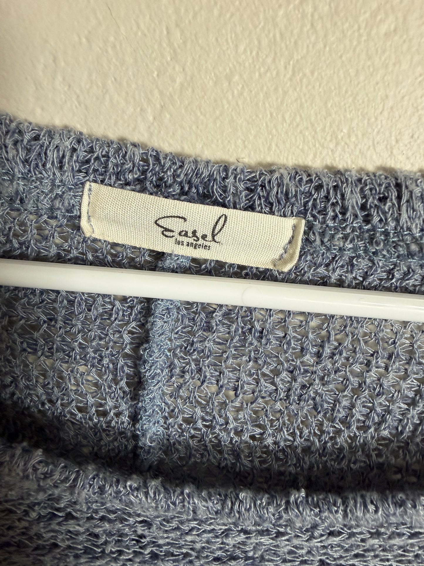 Large Blue Knit Oversized Top
