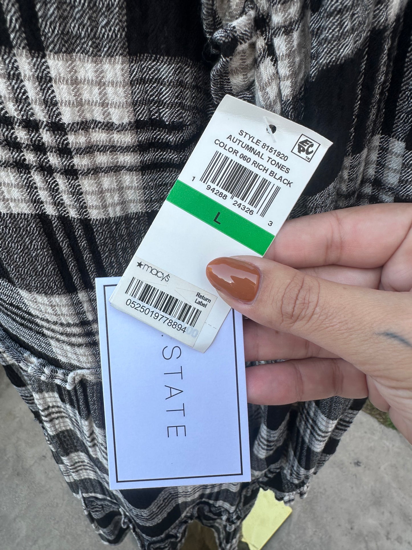 NWT Large Black Gingham Dress