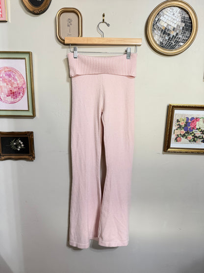Small Pink Foldover Flare Pants *small call out