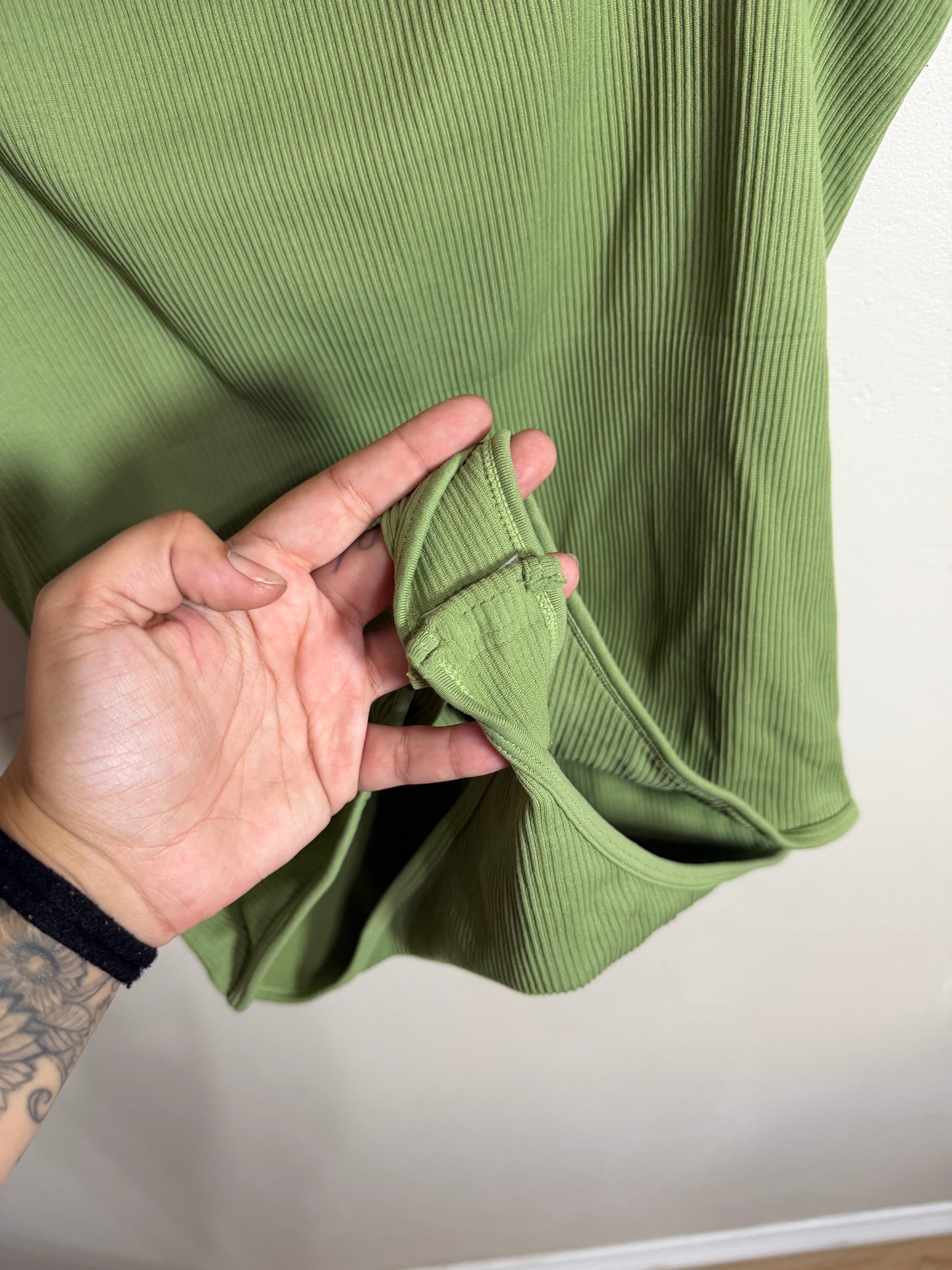 XXL Green Ribbed Bodysuit