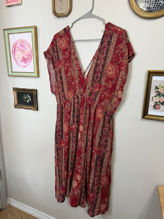 0x Rose Floral MIDI Dress