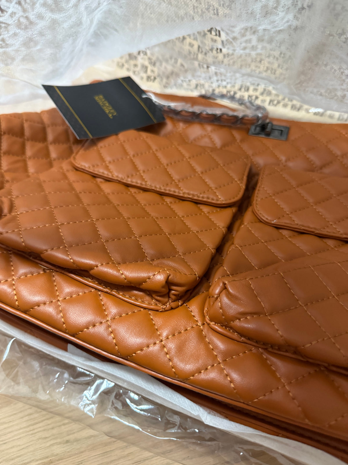 NWT Nut Brown Pleated Medium Purse