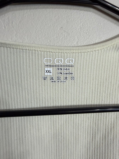 XXL Cream Ribbed Bodysuit