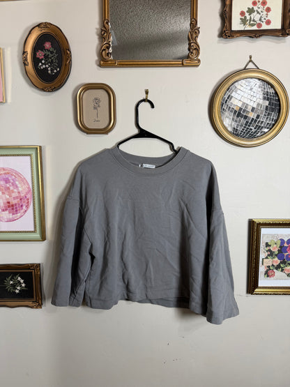 Large Grey Oversized Sweatshirt Top