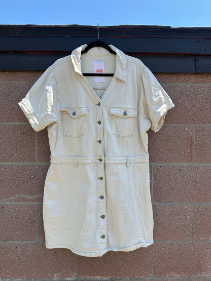 XXXL White Denim Dress