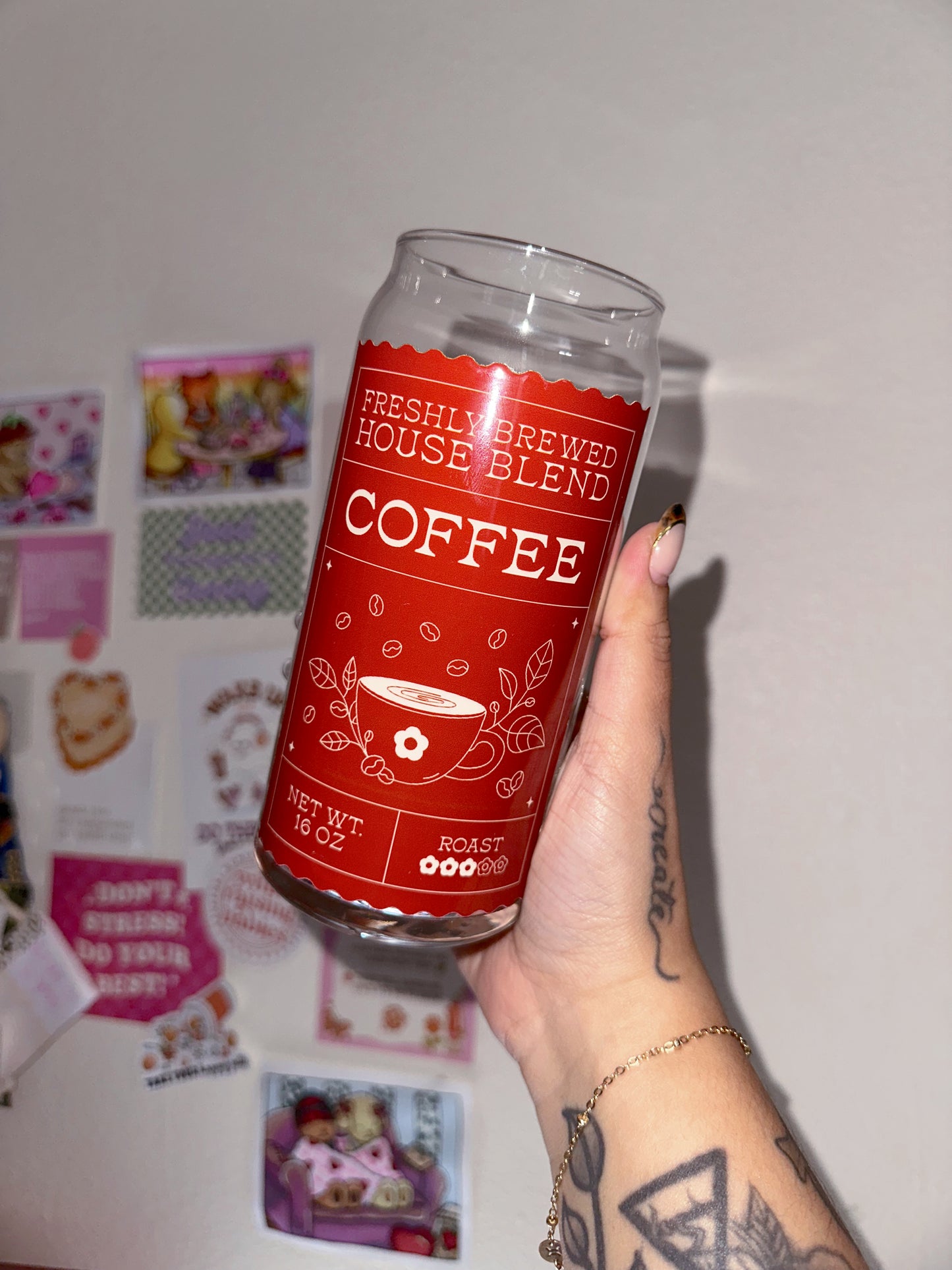 Fall Coffee 20oz Glass Cup