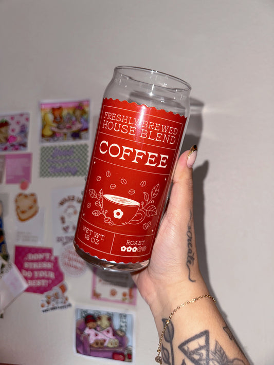 Fall Coffee 20oz Glass Cup