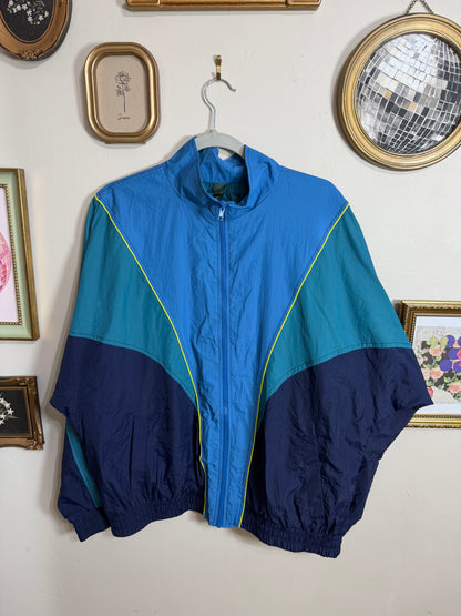 Medium Retro Blue Green Windbreaker Jacket