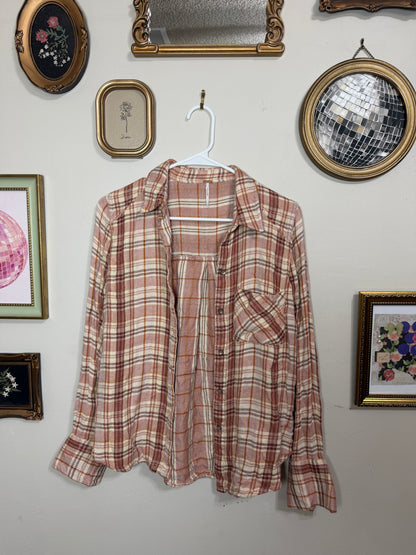 Small Neutral Fall Button Down Flannel