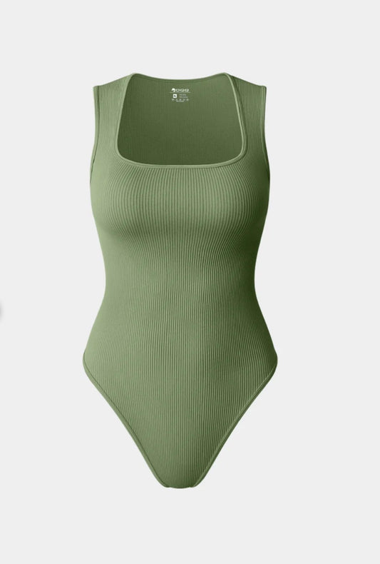 XXL Green Ribbed Bodysuit