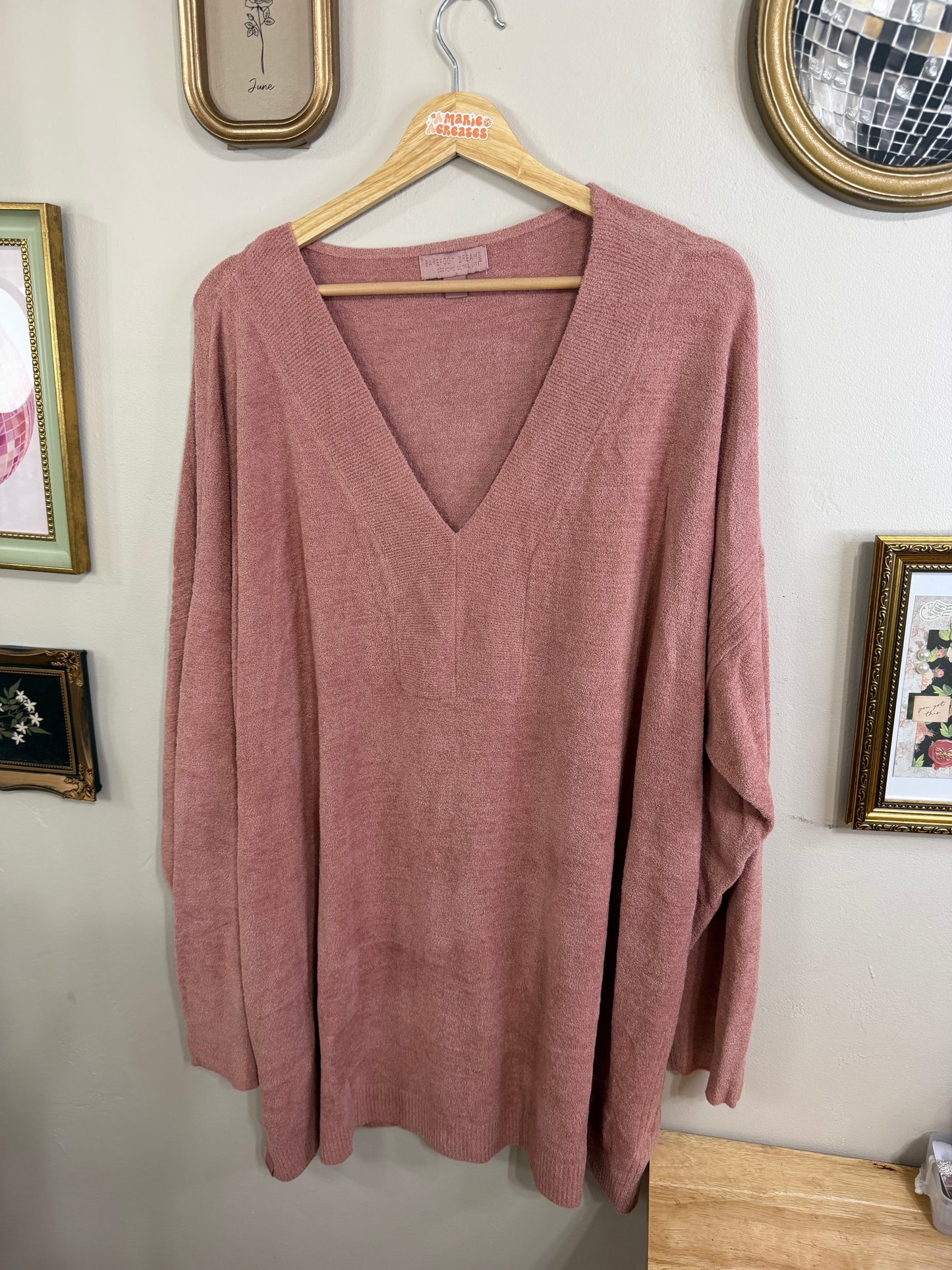 3X Pink Clay Seamed Pullover