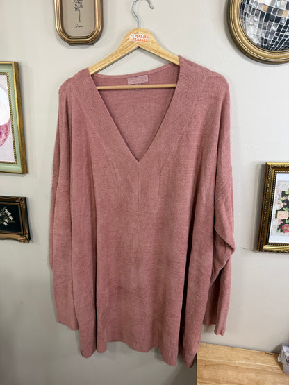 3X Pink Clay Seamed Pullover
