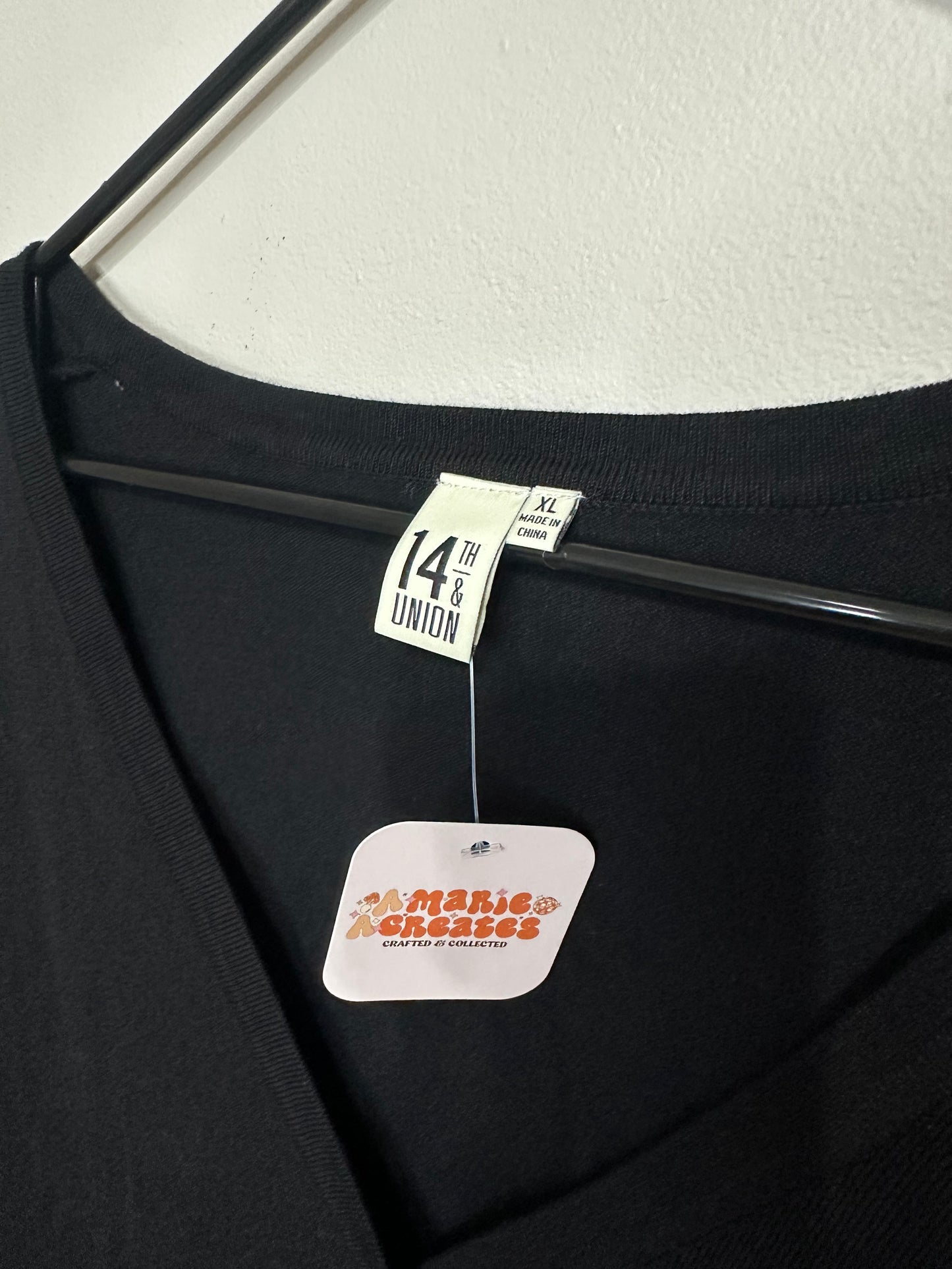 XL Black Quarter Sleeve Cardi Top