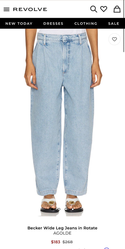 Size 27 Becker Wide Leg Jeans