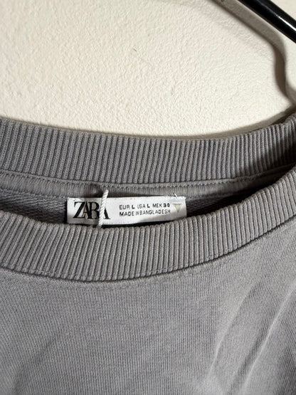 Large Grey Oversized Sweatshirt Top