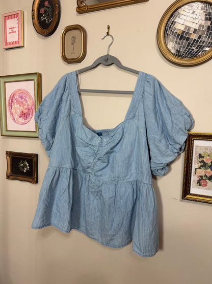 4x NWOT Chambray Peplum Top