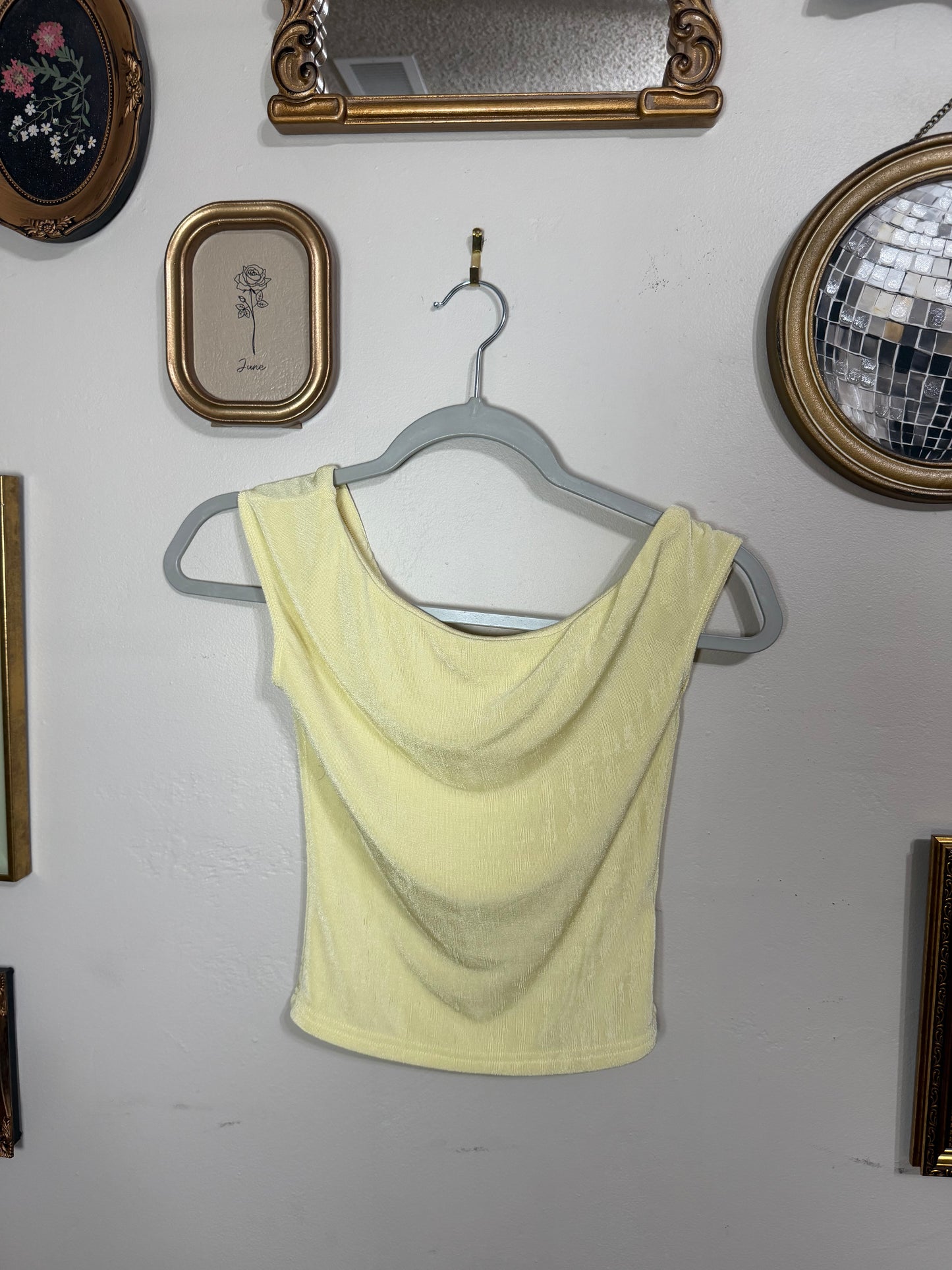 XS Yellow Martah Off Shoulder Top