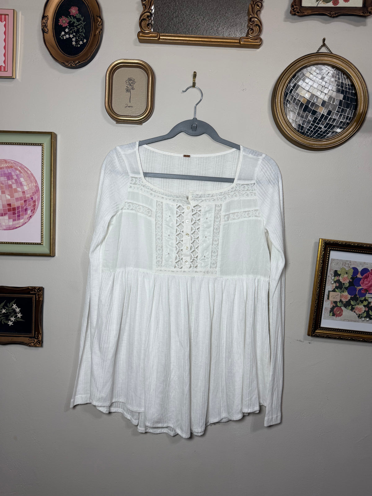 Small White Tunic Flowy Long Sleeve