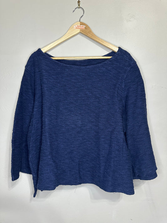 L/XL Blue Off Shoulder Sweater