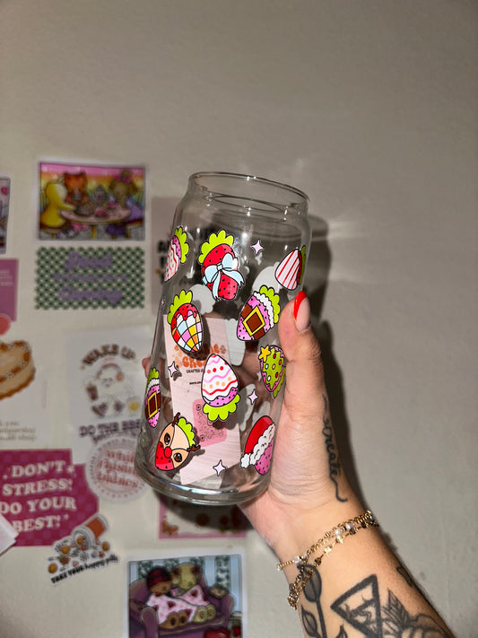 Winter Strawberry 20oz Glass Cup